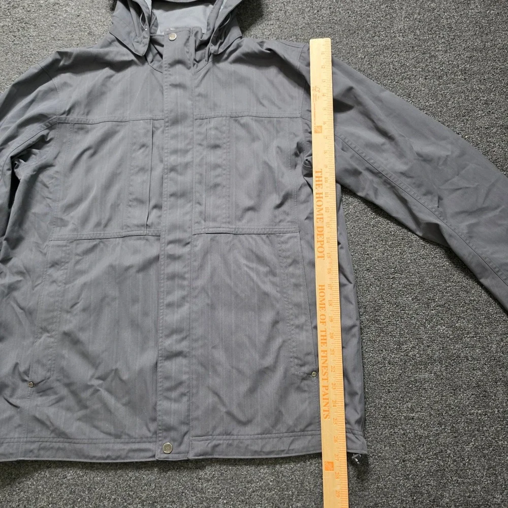 REI Hooded Field Jacket Gray Mens Large Herringbone Utility Full Zip 883814